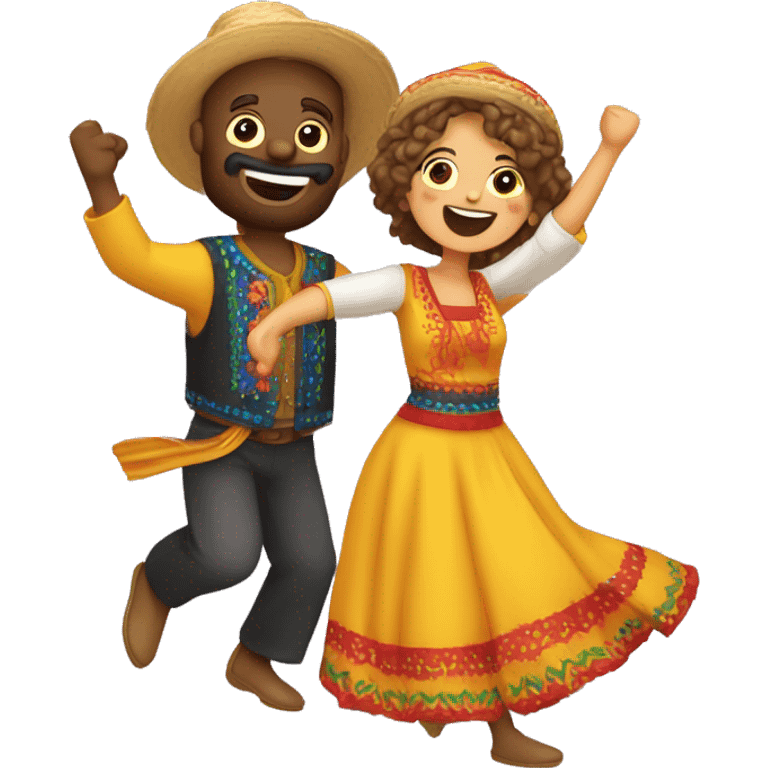 casal dançando quadrilha festa junina emoji