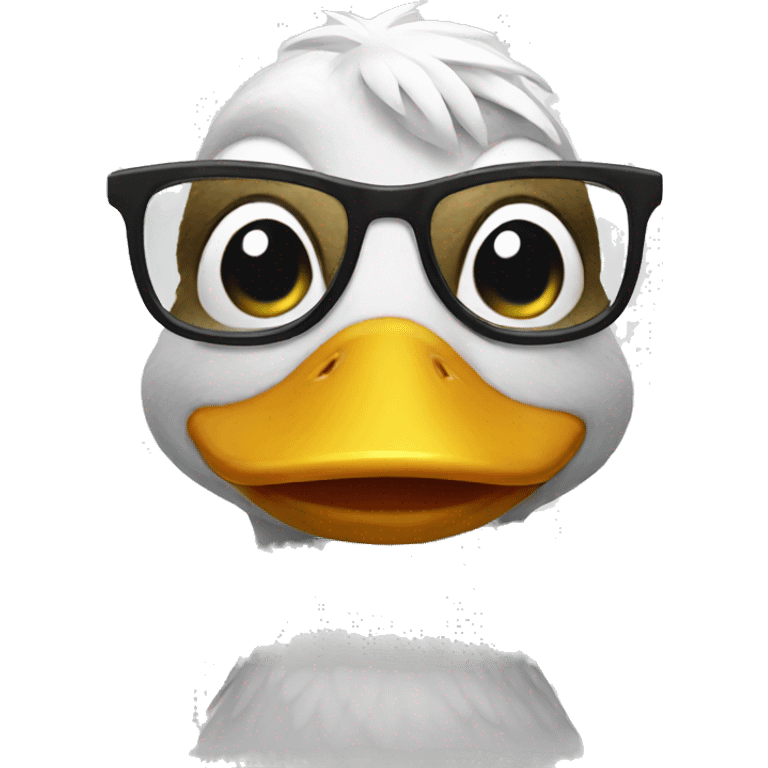 Duck wearing glasses emoji