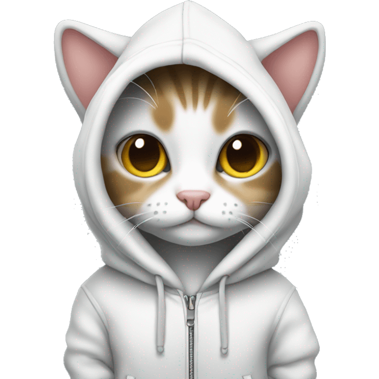 Cute cat wearing a hoodie  emoji