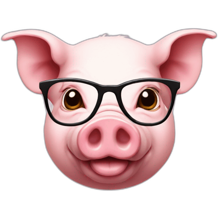 a pig with glasses emoji