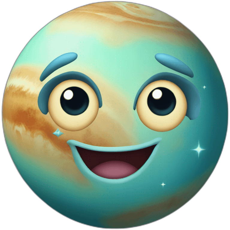 planet Venus with a cartoon face with rolling eyes emoji