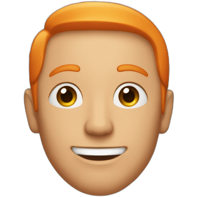 A man with orange hair and stars in his eyes emoji