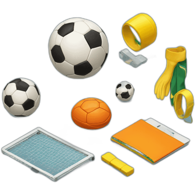 isometric soccer accesories emoji