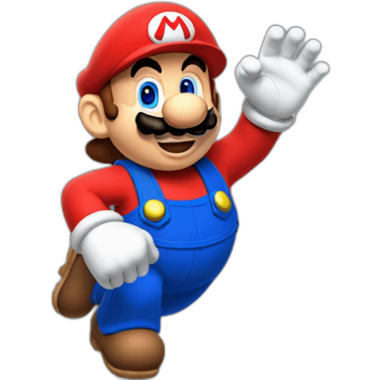 Super Mario waving emoji