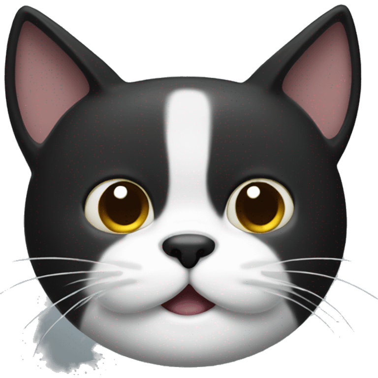 generate a black cat with a white mustache and extra thumbs emoji