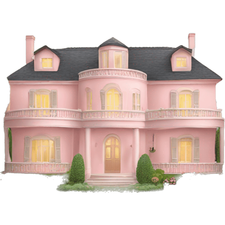 light pink huge villa with the garden emoji