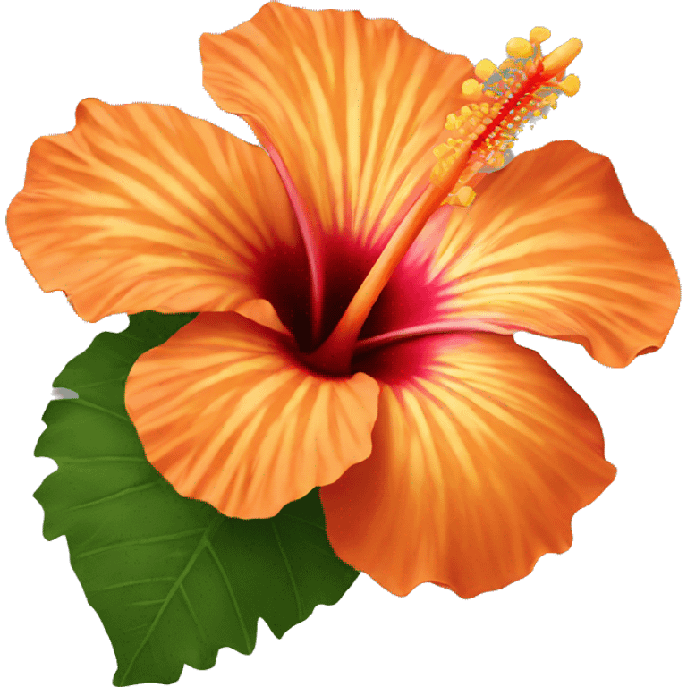 Orange hibiscus flower emoji