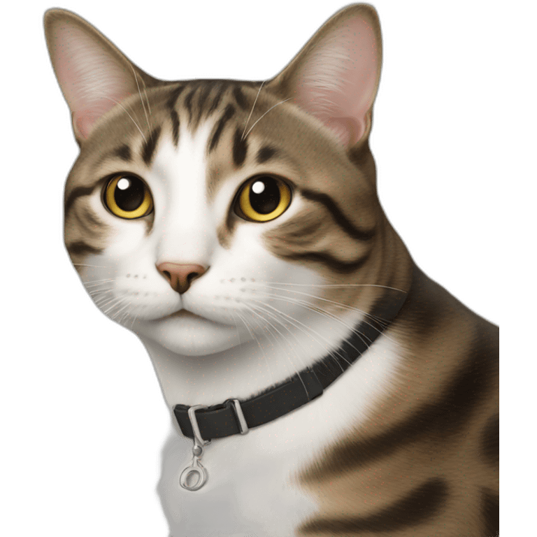 un chat sur un chien emoji