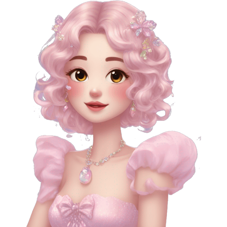 Dreamy pretty VOGUE elegant kawaii shiny lady pastelcore kawaii beautiful hair fairycore cottagecore jewels trending aesthetic emoji