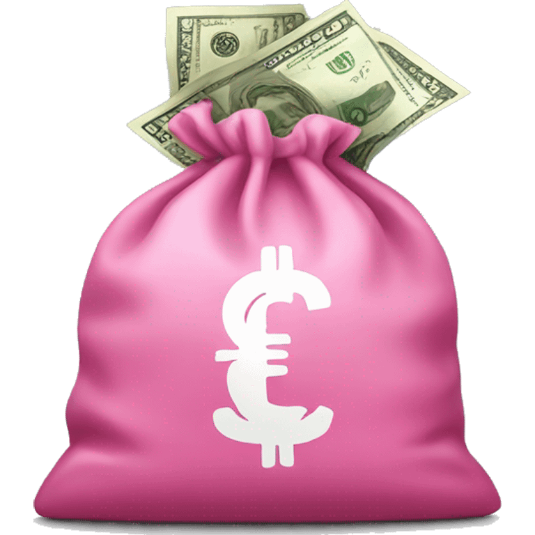 Pink bag of money  emoji