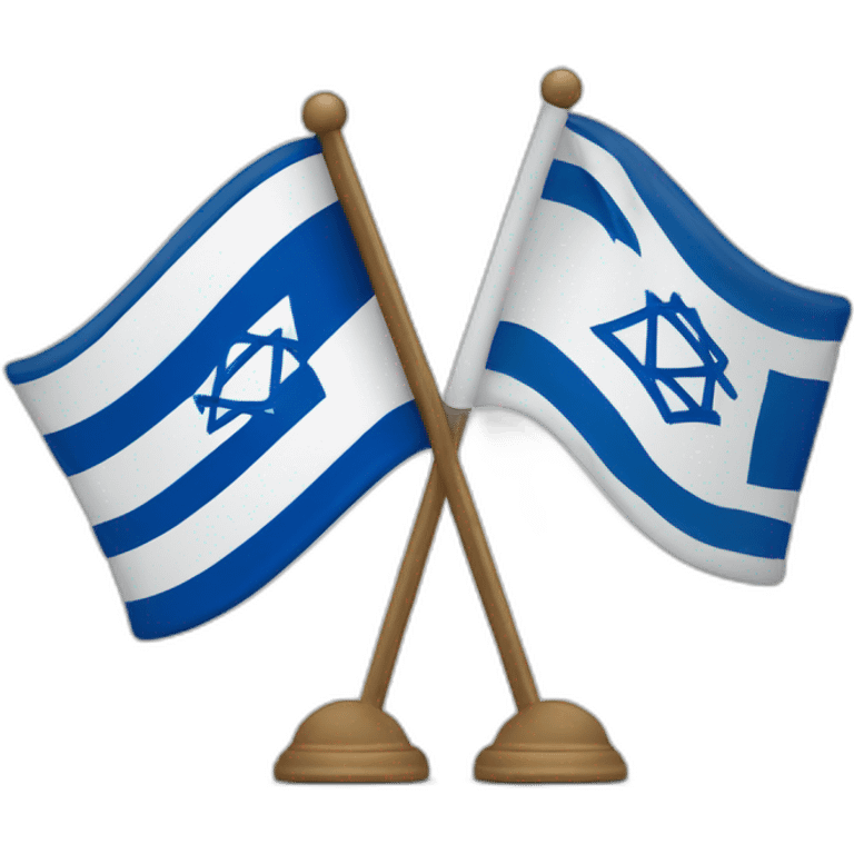 flag of israel and flag of England, waving together emoji