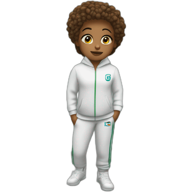 midhet stands in a white track suit emoji