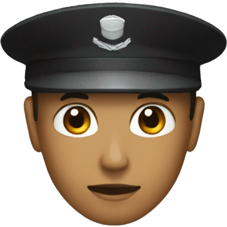 a black military cap emoji