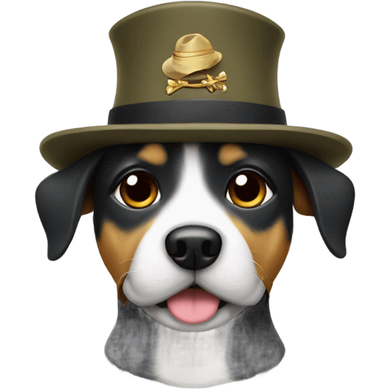 dog with Seargent hat on emoji