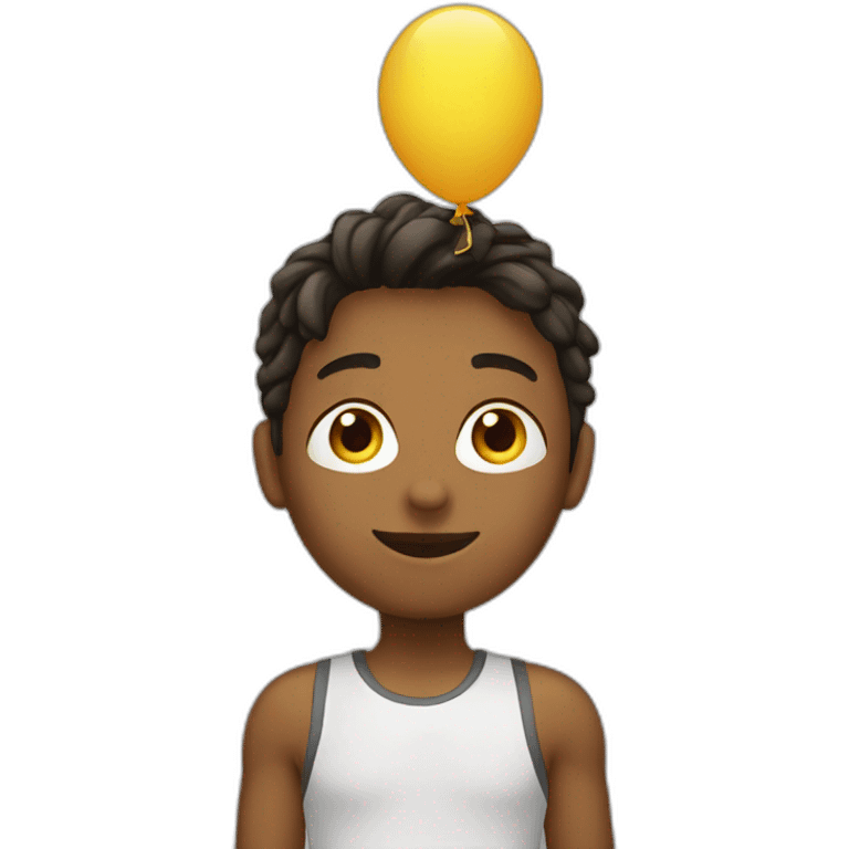 Aya avec un ballon emoji