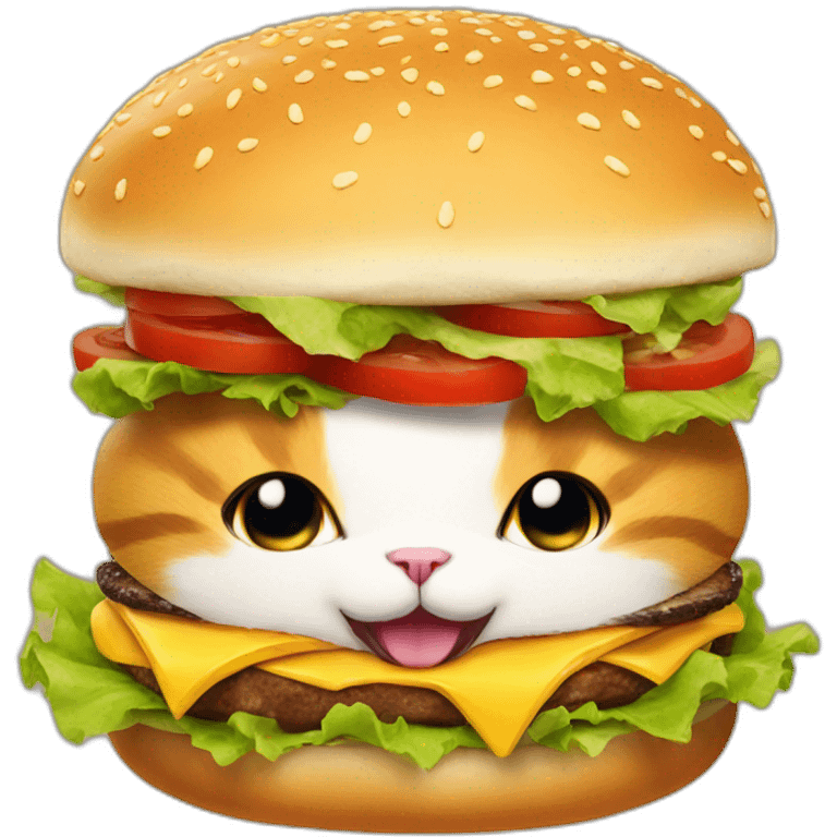 cat as a burger emoji