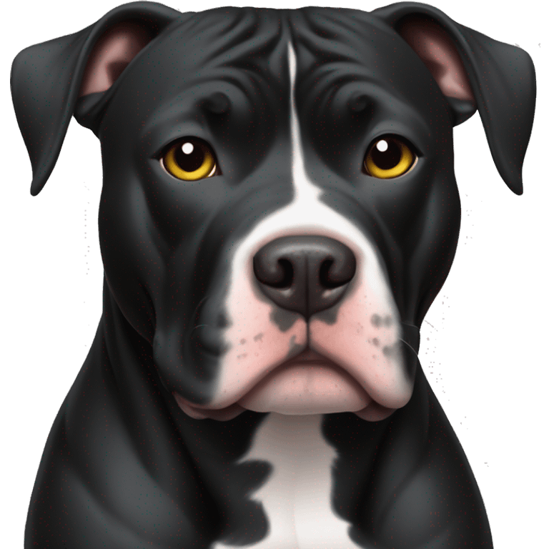 All Black Pitbull with white spot on chest emoji