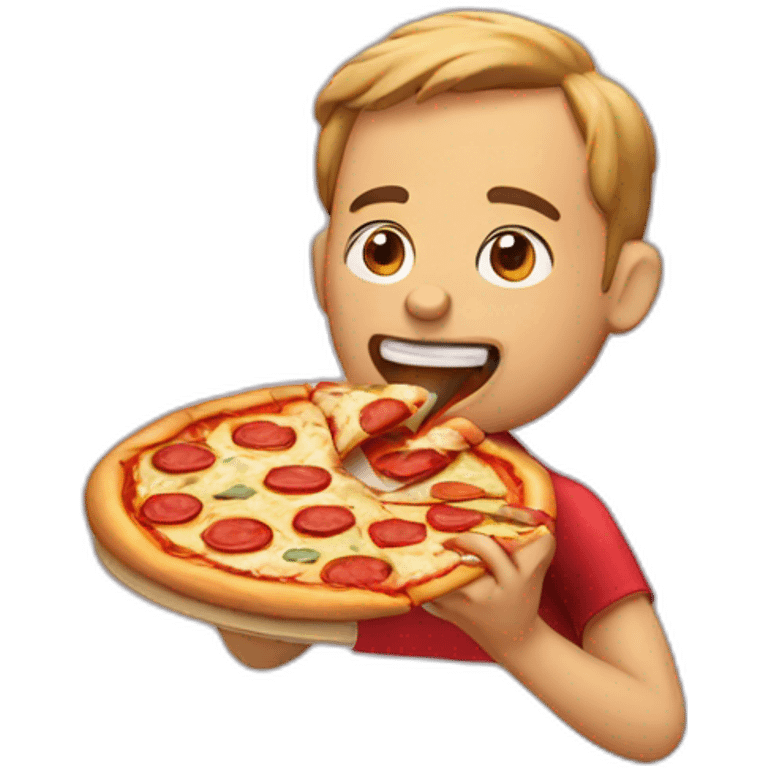 Man eat pizza emoji