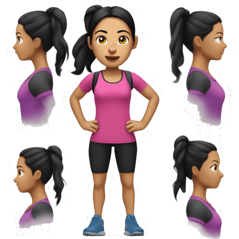 light skin Ecuadorian woman ultra runner with shoulder length black hair in pigtails and ear gauges emoji