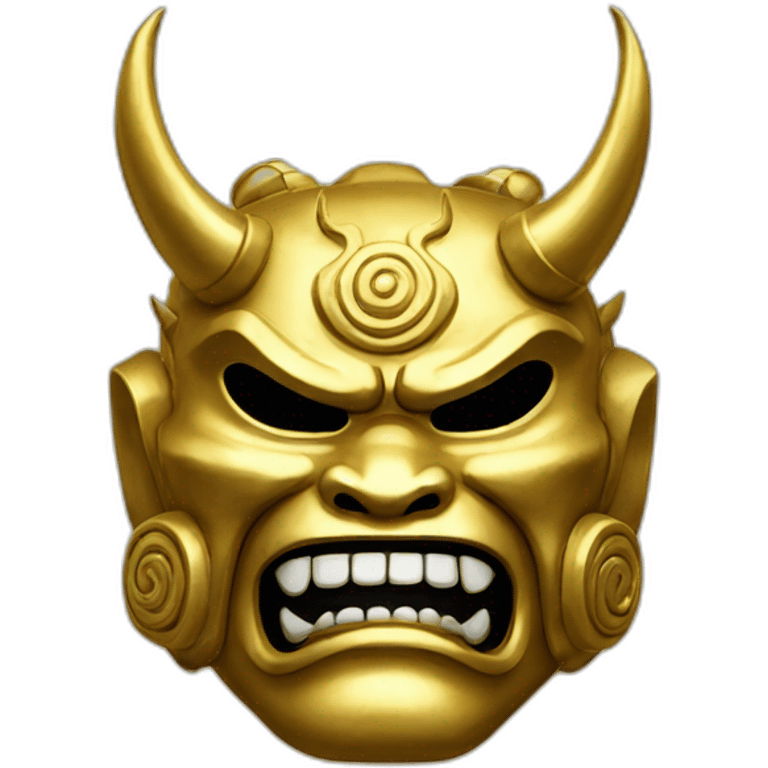 gold japanese oni mask emoji