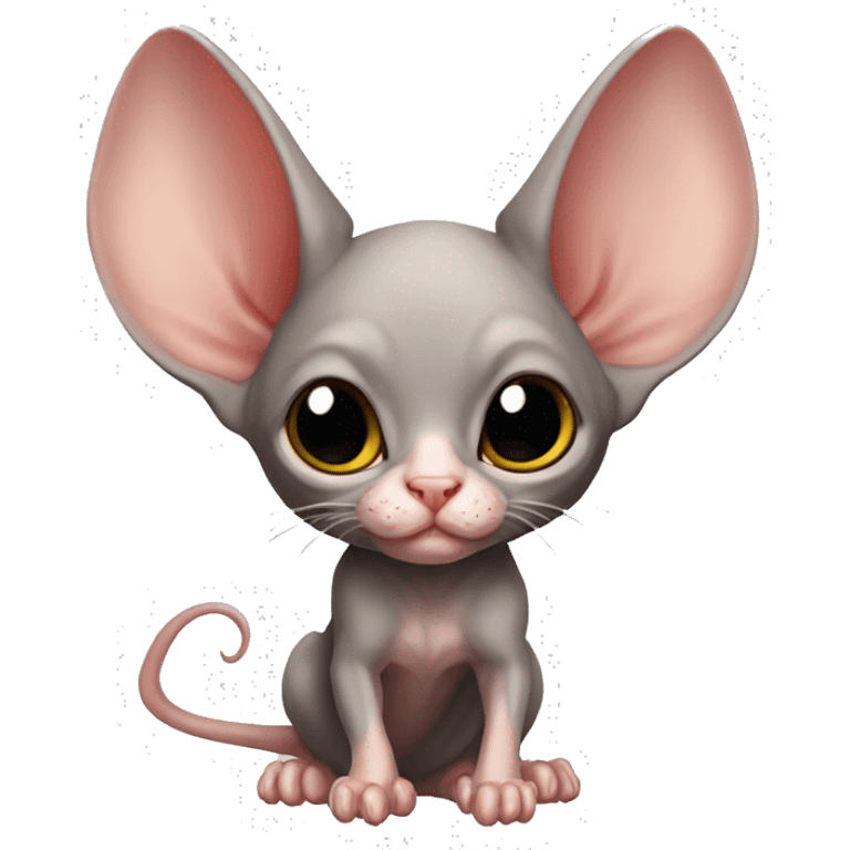 Cute Bat-Winged Sphynx-Rat-Mouse-Rodent-Hybrid full body emoji