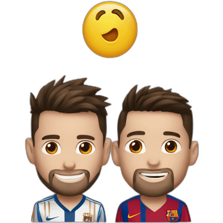 Messi et Ronaldo bisou emoji