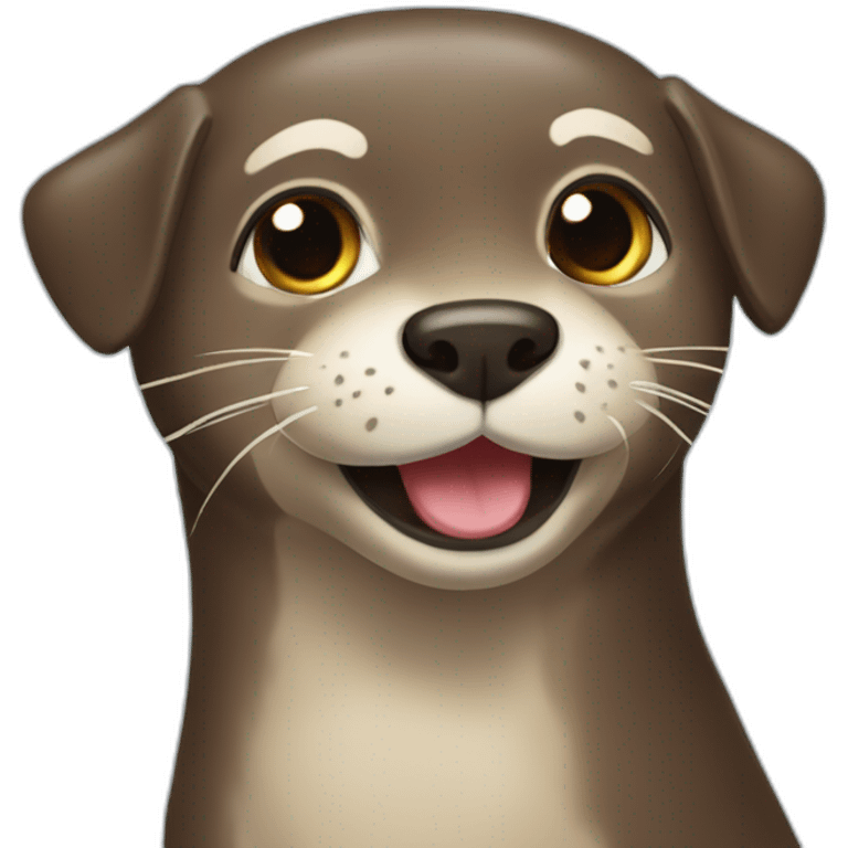 Un loutre sur un chien emoji