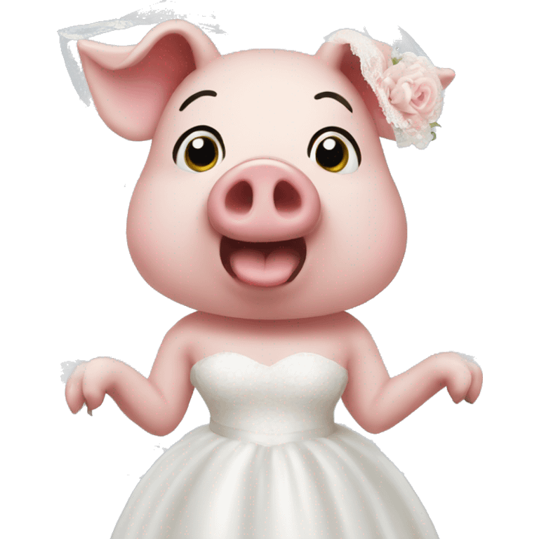 Pig in wedding veil emoji