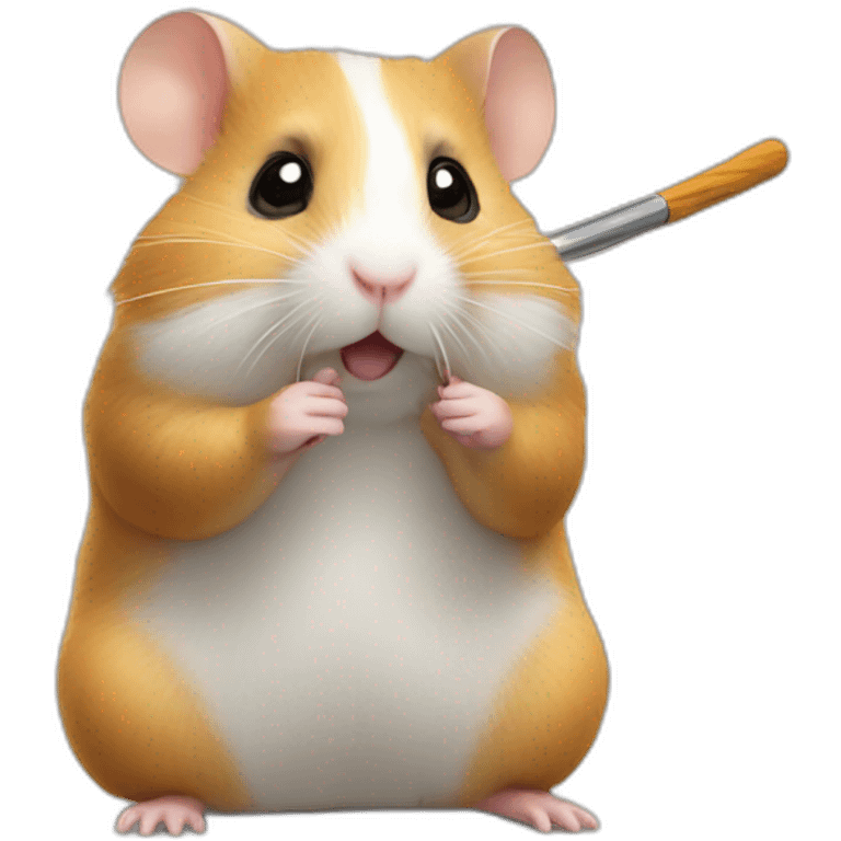 Hamster avec une canne d’aveugle emoji