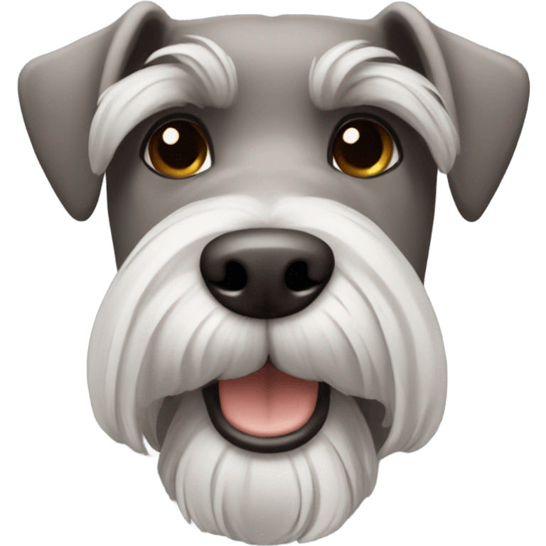 Brownish grey schnauzer head emoji