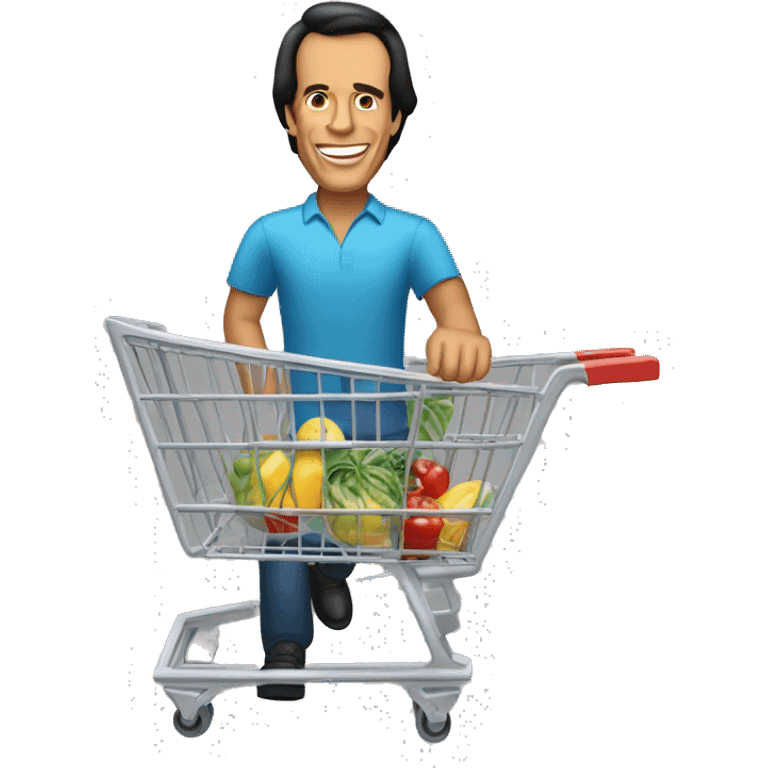 Julio Iglesias with supermarket cart emoji