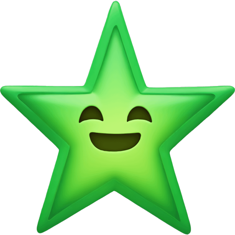 Green star with a angle halo emoji