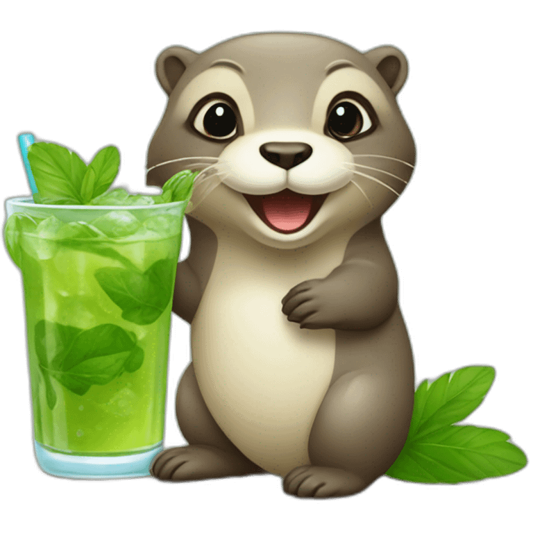 Loutre avec un mojito  emoji