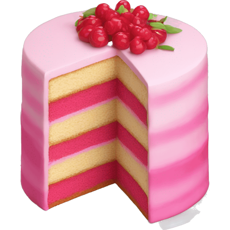 Realistic pink layered cake emoji