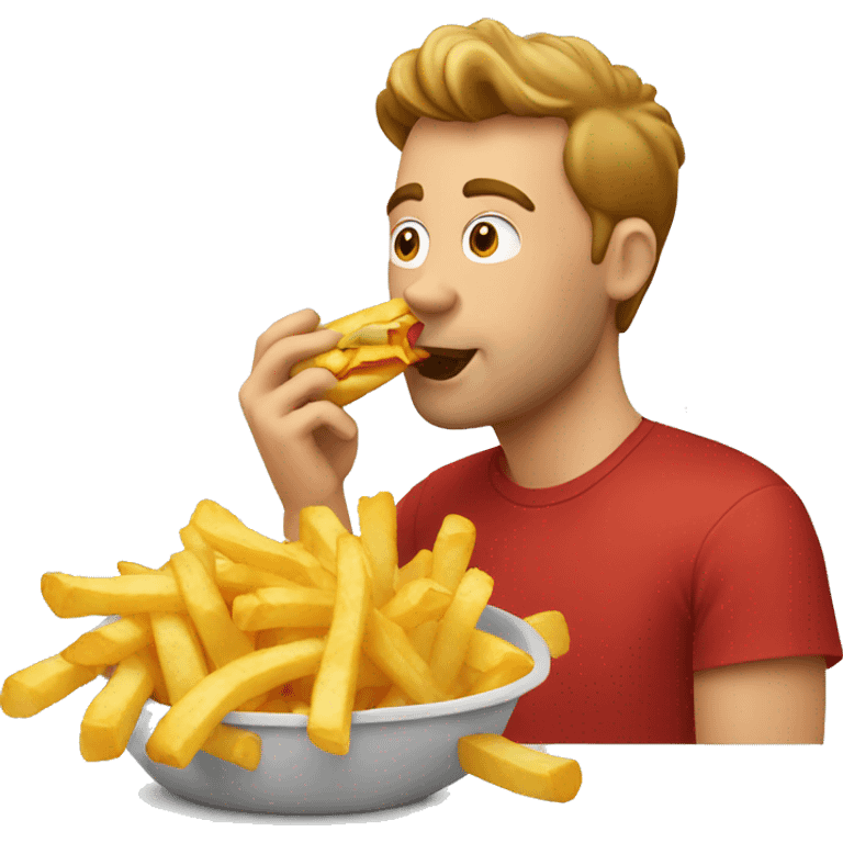 Belgian Guy eating fries emoji