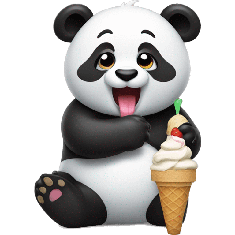 Panda eating ice cream emoji