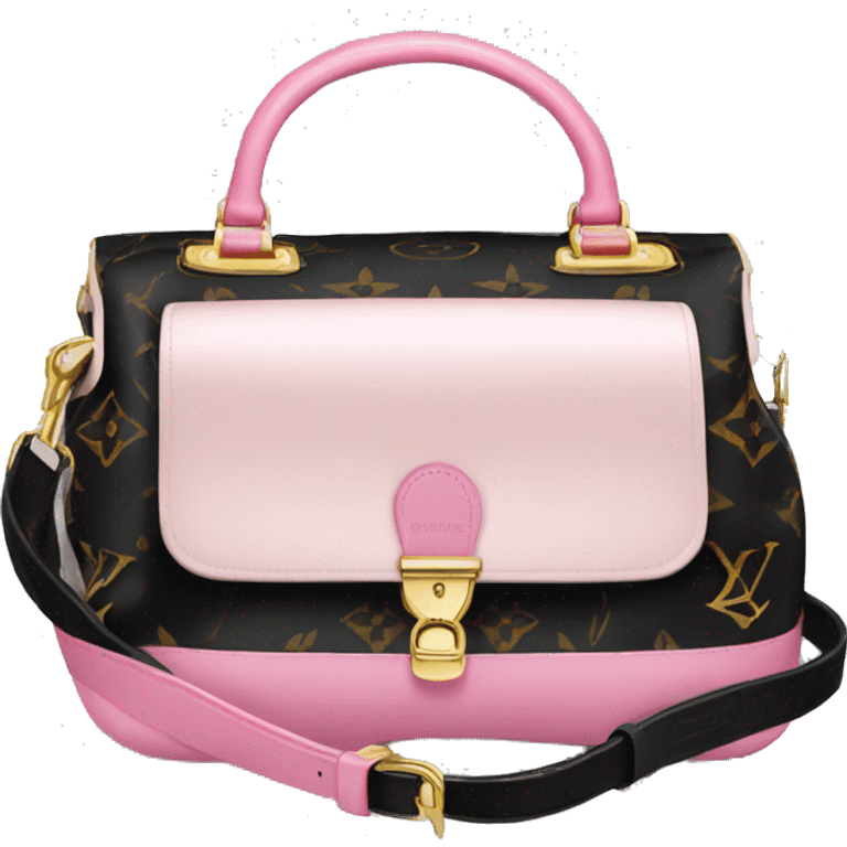 Black white and pink Louis Vuitton bag emoji