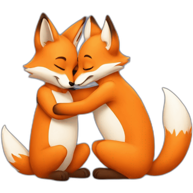 foxes hugs emoji