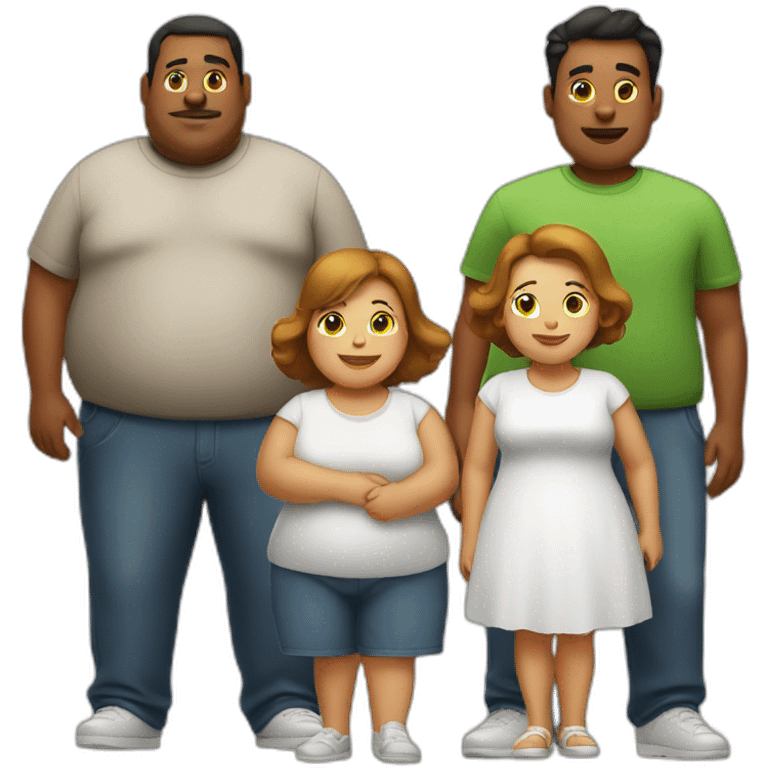 an obese family  emoji