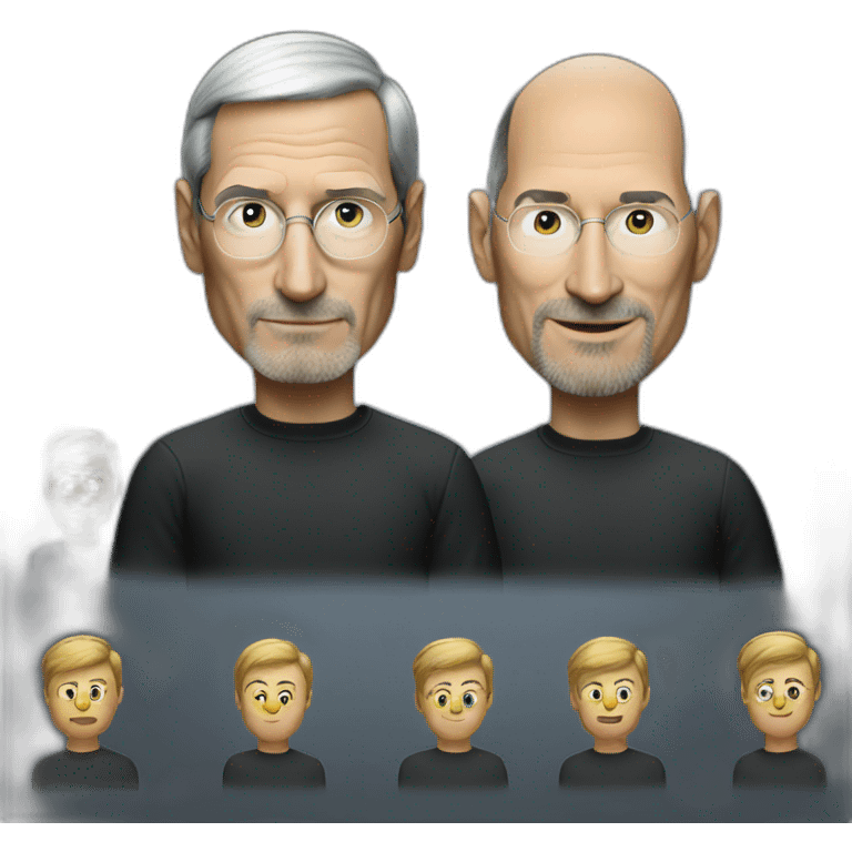 Steve Jobs but in hairstyle of Tim Cook emoji