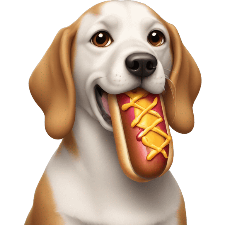 Dog eating hot dog  emoji