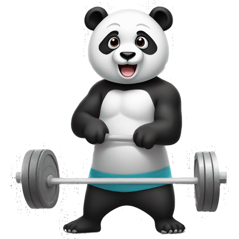 panda doing power clean emoji