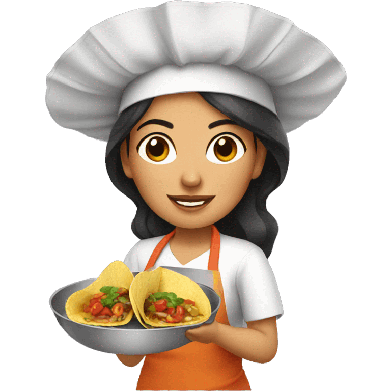 Mexican woman cooking tacos emoji