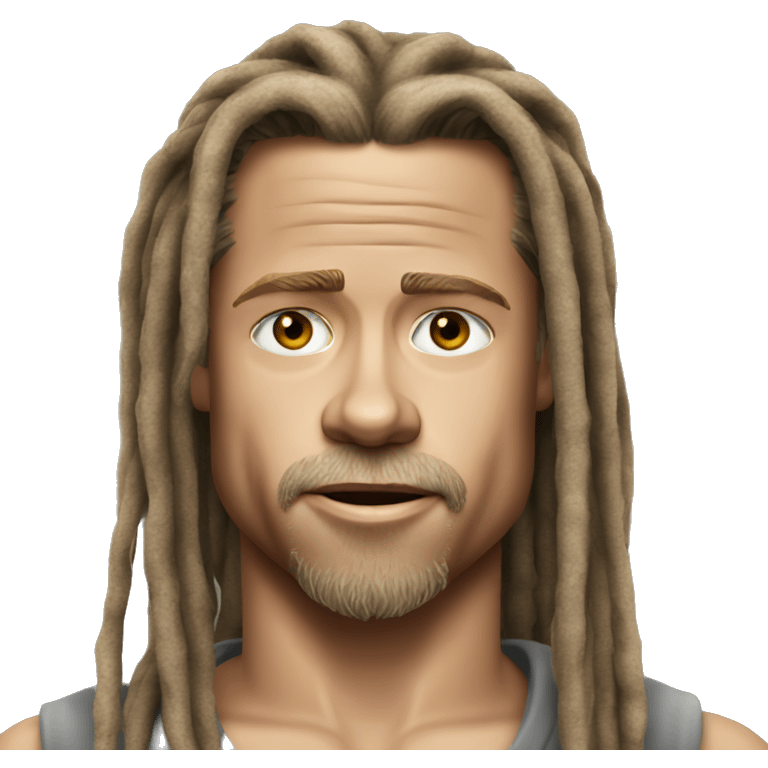 brad pitt with dreadlocks realistic emoji