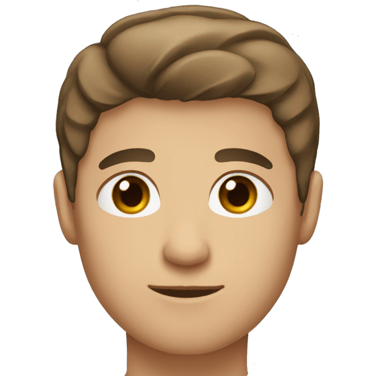 brown eyed male with short brown hair emoji