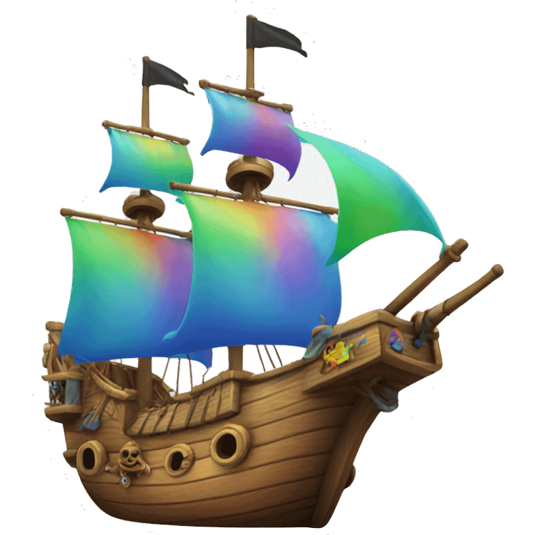 Rainbow pirate ship emoji