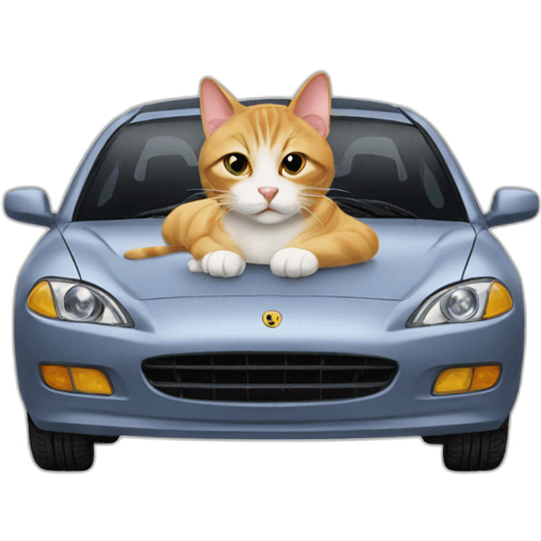 Cat on car emoji