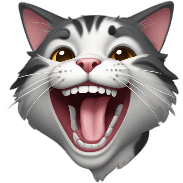 Expressive happy joyful laughing merry feline cat emoji