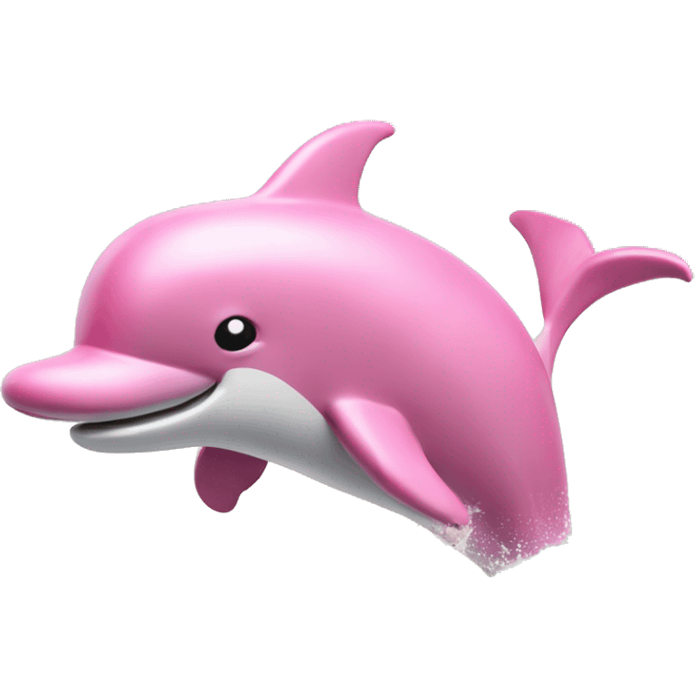 Pink Dolphin jumping over a wave emoji