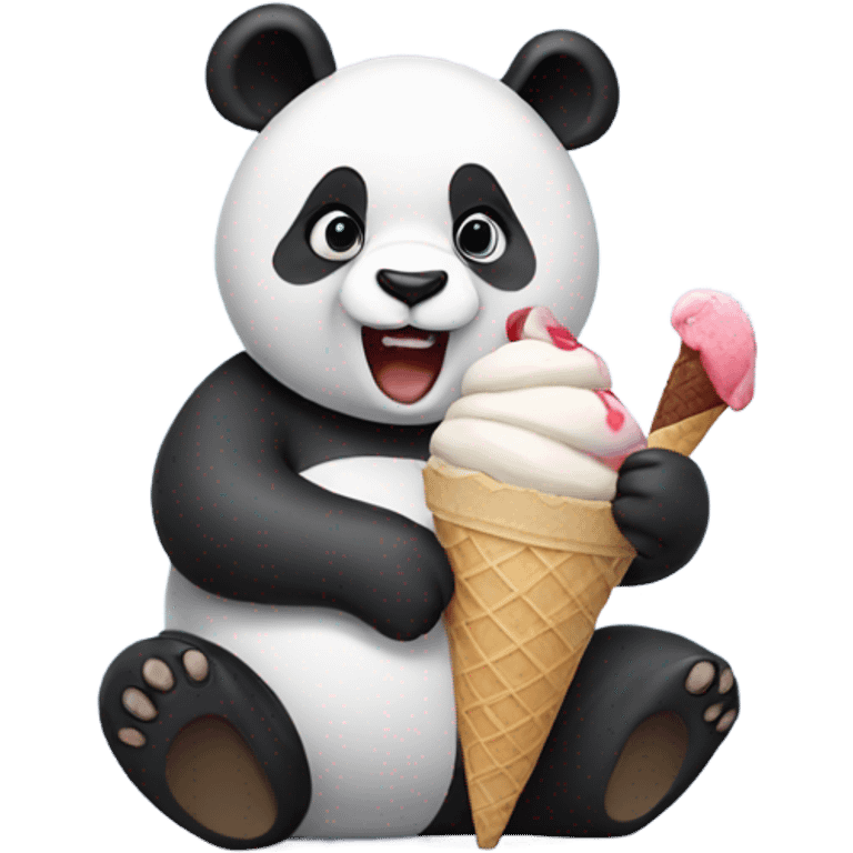 Panda eating ice cream emoji